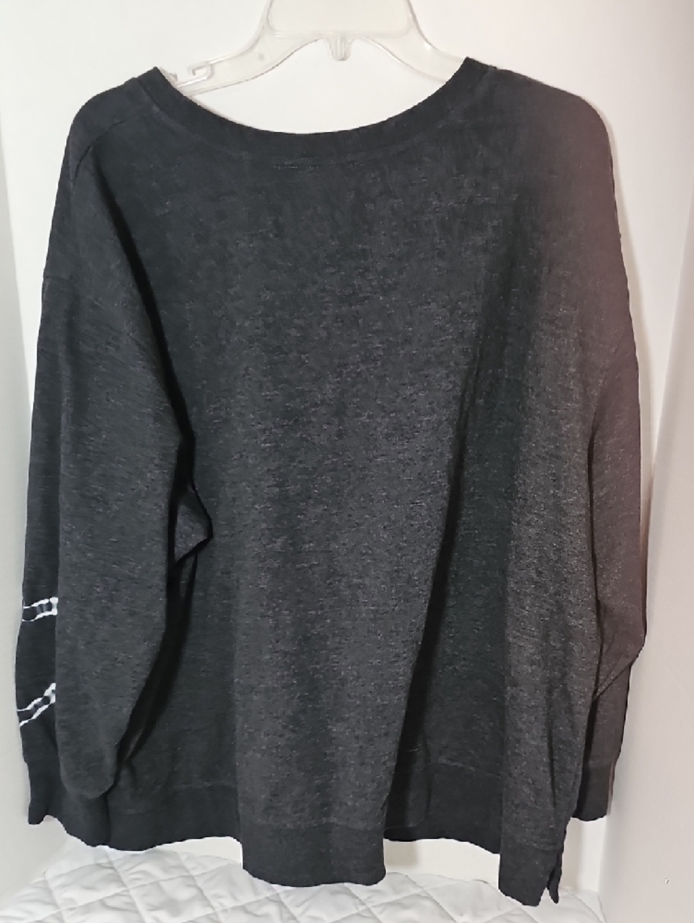 Jane and Delancey Charcoal Gray Sweatshirt with White Heart Prints - Picture 3 of 3